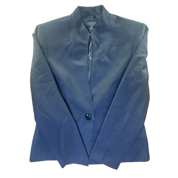 Kasper Separates Women's Size 10 Black Open Front Blazer Jacket Career Work - Picture 1 of 7